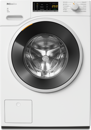 Miele WWA120 WCS Active Waschmaschine – 8 kg, 1.400 U/min, Weiß – Frontansicht in Lotosweiß