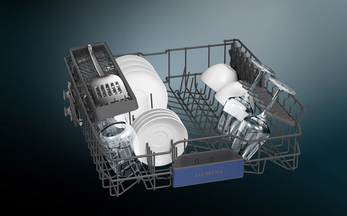 Siemens SN63EX04TE iQ300 Geschirrspüler – vollintegriert, 60 cm – Oberkorb mit Geschirr