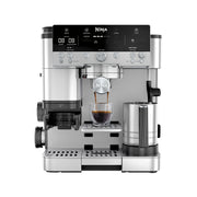 Ninja Luxe Café Premier Plus ES655EU in Silber mit Siebträger und Milchkännchen