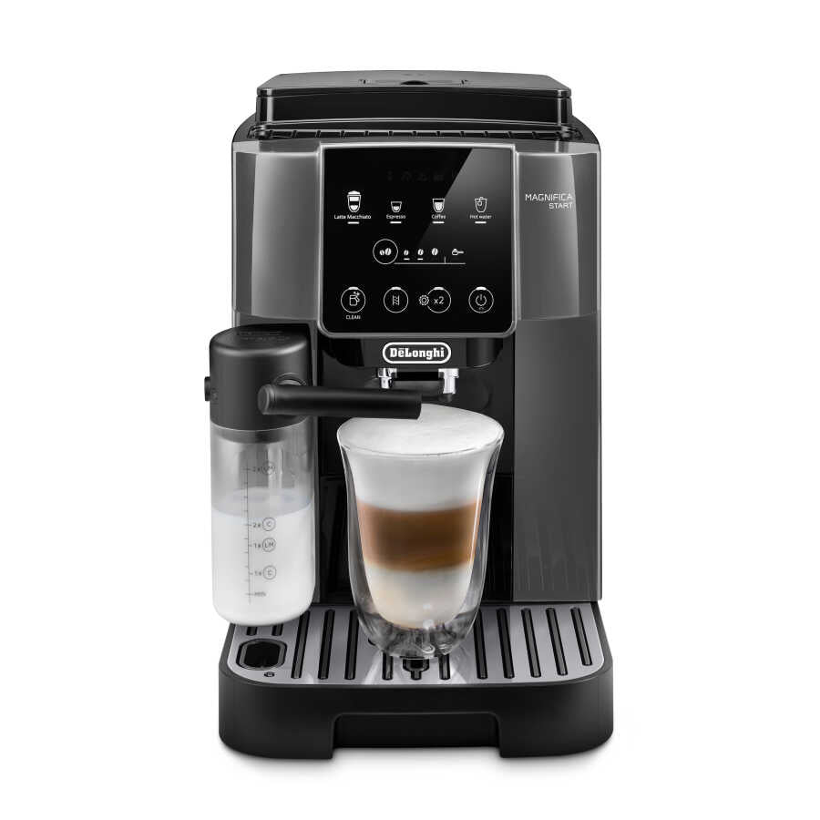 De’Longhi Magnifica Start Milk ECAM223.61.GB Kaffeevollautomat – Grau-Schwarz – Kaffeevollautomat mit Milchbehälter in Grau-Schwarz